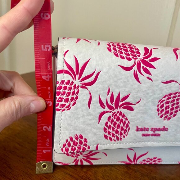 Kate Spade Morgan Pineapple Embossed Flap Chain Wallet Purse - Picture 11 of 11